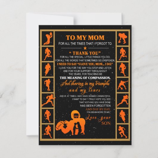 Zu meiner Mama Geschenk, Mama und Sohn, Eishockey- Einladung (Vorderseite)