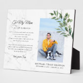 Zu meiner Mama | Greenery Keepake Memorial Foto Fotoplatte (Seite)