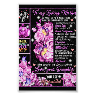 Zu meiner Mutter Geburtstagsgeschenk, Liebe Mama G Fotodruck