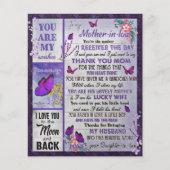 zu meiner Mutter- in - Law Geschenk, Mutter Geburt Flyer (Vorne)