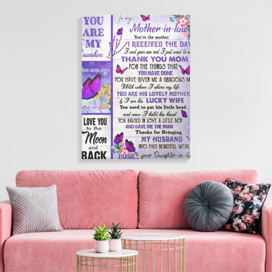 zu meiner Mutter- in - Law Geschenk, Mutter Geburt Leinwanddruck (Insitu (Wohnzimmer))