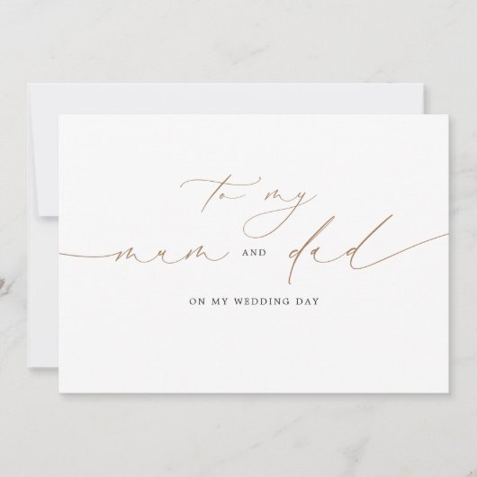 Zu meiner Mutter und meinem Vater an meinem Hochze (Vorderseite)