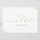 Zu meiner Mutter und meinem Vater an meinem Hochze (Vorne/Hinten)