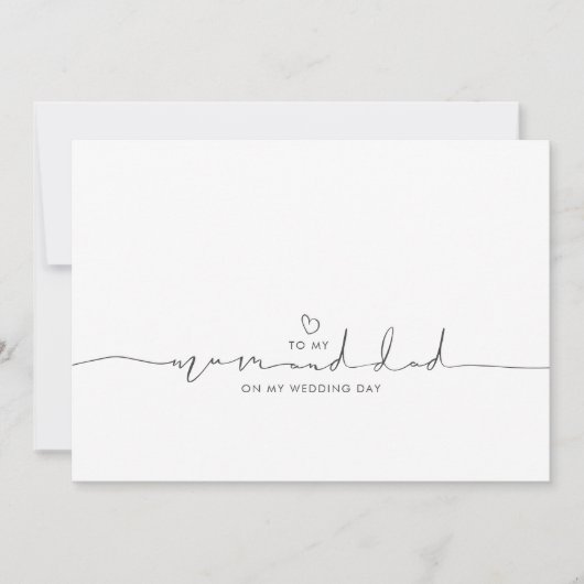 Zu meiner Mutter und meinem Vater an meinem Hochze (Vorderseite)