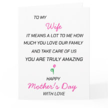 Zu meiner Phantastischen Ehefrau Sweet Mother Day