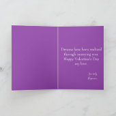 Zu meiner schönen Ehefrau: Lila Valentinisches Fot Karte (Innenseite)