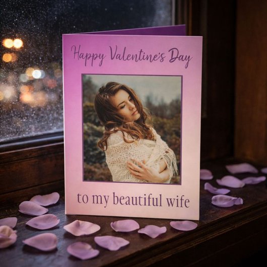Zu meiner schönen Ehefrau: Lila Valentinisches Fot Karte
