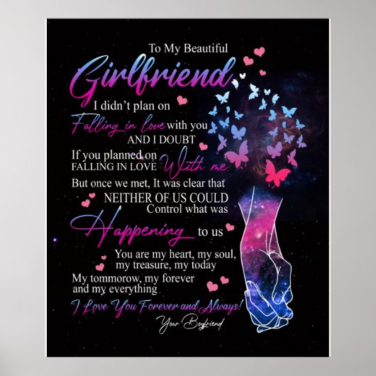 zu meiner schönen Freundin von Boy Friend Geschenk Poster (Vorne)