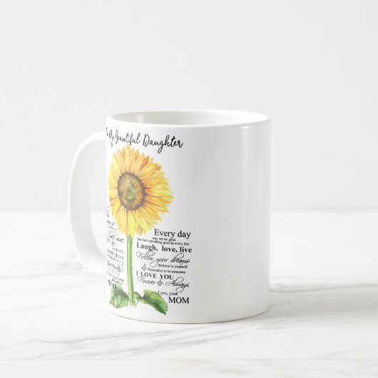 Zu meiner schönen Tochter Kaffeetasse (Vorderseite Links)