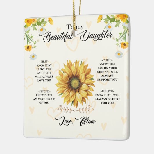 Zu meiner schönen Tochter Keramikornament (Links)