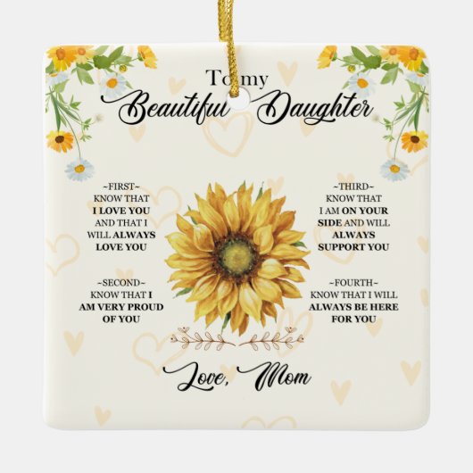 Zu meiner schönen Tochter Keramikornament (Vorderseite)