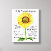 Zu meiner schönen Tochter Leinwanddruck (Vorderseite)