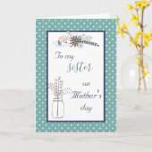 zu meiner Schwester am Muttertag, Blumendots Karte (Gelbe Blume)