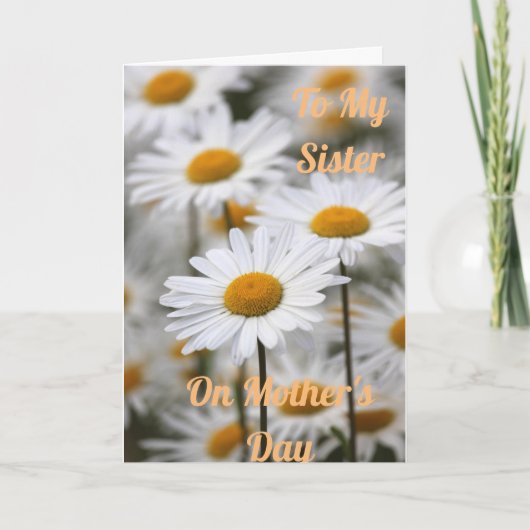 Zu meiner Schwester am Muttertag geklappte Grußkar Karte (Vorderseite)