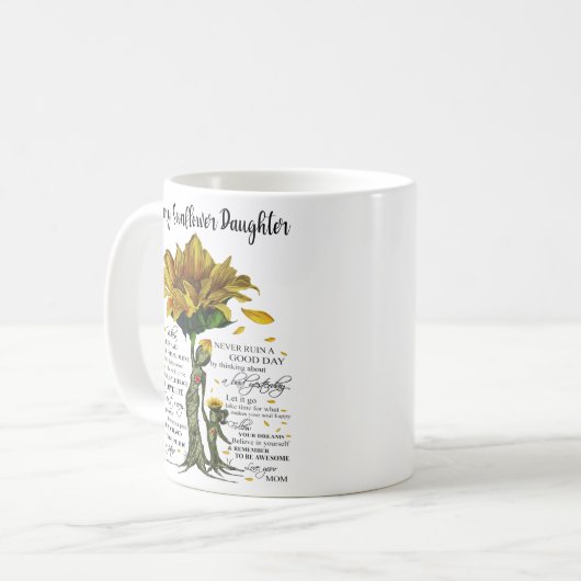 Zu meiner SonnenblumenTochter Kaffeetasse (Vorderseite Links)