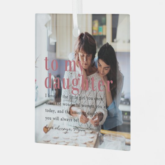 Zu meiner Tochter | Angebot und Foto Ornament Aus Glas (Vorderseite links)
