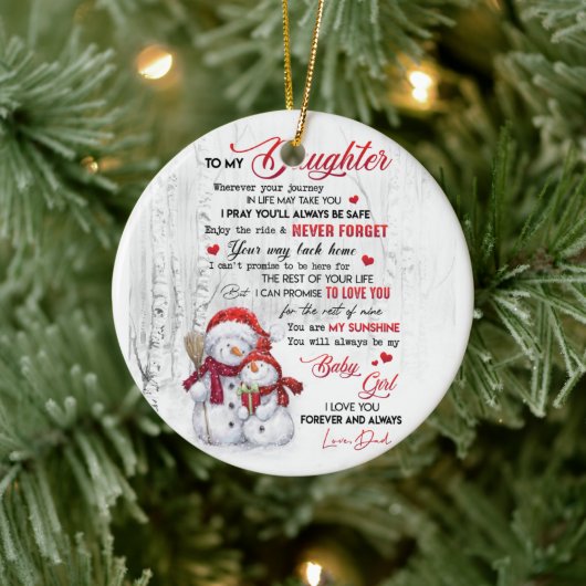 Zu meiner Tochter aus dem Vater Keramik Ornament (Baum)