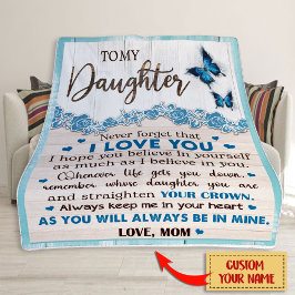 Zu meiner Tochter Blanket, Personalisierter Name Fleecedecke