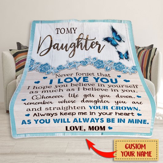 Zu meiner Tochter Blanket, Personalisierter Name Fleecedecke