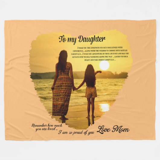 Zu meiner Tochter Fleecedecke (Vorderseite (Horizontal))