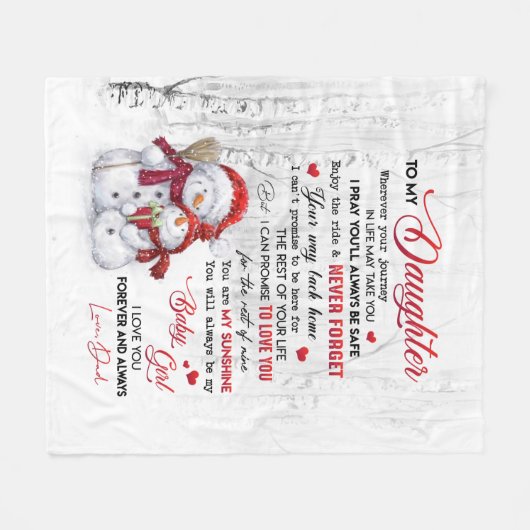 Zu meiner Tochter Fleecedecke (Vorderseite (Horizontal))