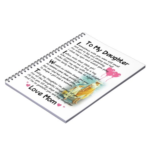 Zu meiner Tochter - ich möchte manchmal Notizblock (Linke Seite)