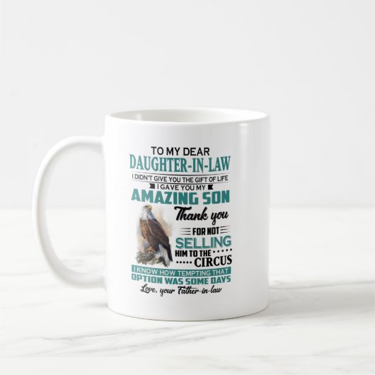 zu meiner Tochter im Shirt Kaffeetasse (Links)