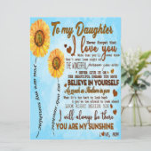 Zu meiner Tochter | Sonderbrief an meine Tochter Menükarte (Stehend Vorderseite)