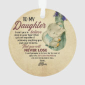 Zu meiner Tochter von Mama Ornament (Rückseite)