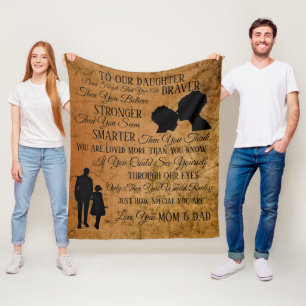 zu meiner Tochter von Mama & Vater Fleecedecke