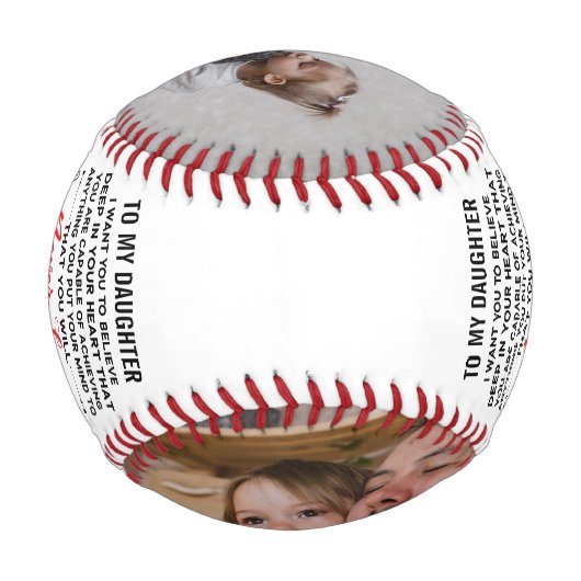 Zu meiner Tochter von Vater Mama Angebot & Custom Baseball (Rückseite)