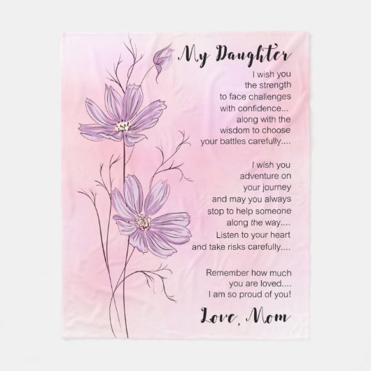 Zu meiner Tochter wünsche ich dir die Kraft Fleecedecke (Vorderseite)
