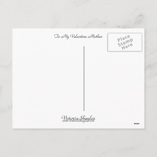 Zu meiner Valentinin Feiertagspostkarte (Rückseite)