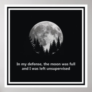 Zu meiner Verteidigung war der Mond voll Poster