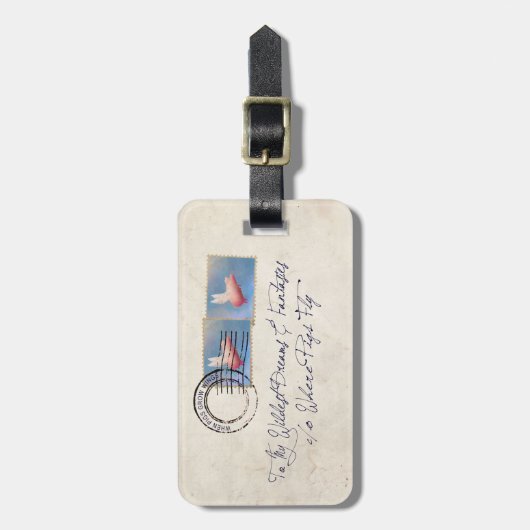 Zu meiner wildesten Träumerei bei fliegenden Schwe Gepäckanhänger (Vorderseite vertikal)