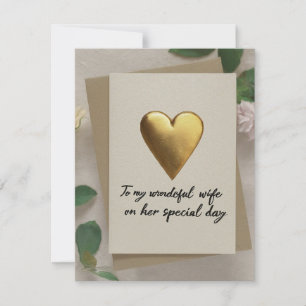 "Zu meiner wunderbaren Ehefrau an ihrem besonderen Feiertagskarte