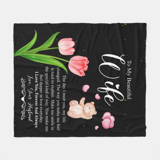 Zu meiner wunderschönen Ehefrau vom Geschenk der B Fleecedecke (Vorderseite (Horizontal))