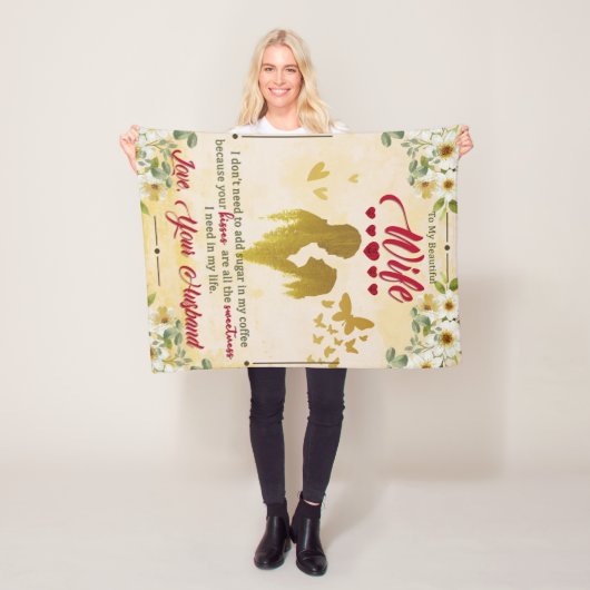 Zu meiner wunderschönen Ehefrau von den Geschenken Fleecedecke (Beispiel)