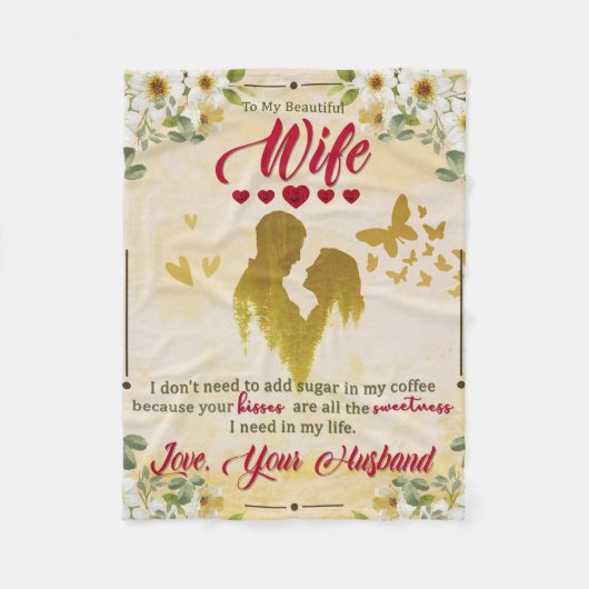 Zu meiner wunderschönen Ehefrau von den Geschenken Fleecedecke (Vorderseite)