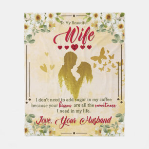 Zu meiner wunderschönen Ehefrau von den Geschenken Fleecedecke