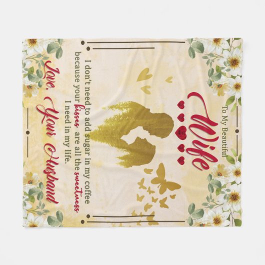 Zu meiner wunderschönen Ehefrau von den Geschenken Fleecedecke (Vorderseite (Horizontal))