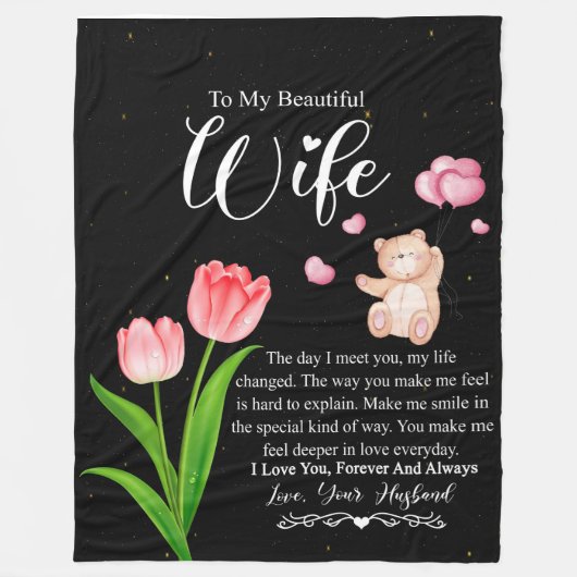 Zu meiner wunderschönen Ehefrau von der Blume von Fleecedecke (Vorderseite)
