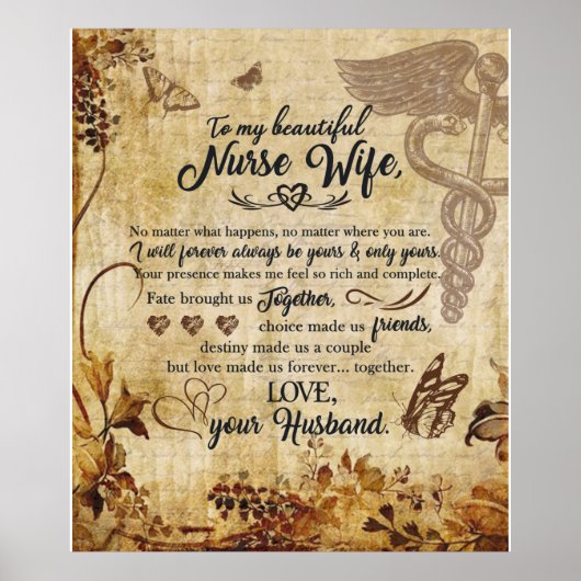 Zu meiner wunderschönen Krankenschwester-Ehefrau v Poster (Vorne)