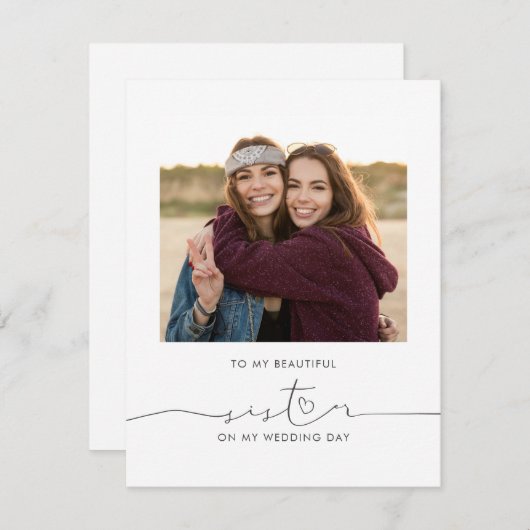 zu meiner wunderschönen Schwester an meinem Hochze (Vorne/Hinten)