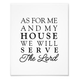 Zu mir und meinem Haus Joshua Bible Verse Fotodruck