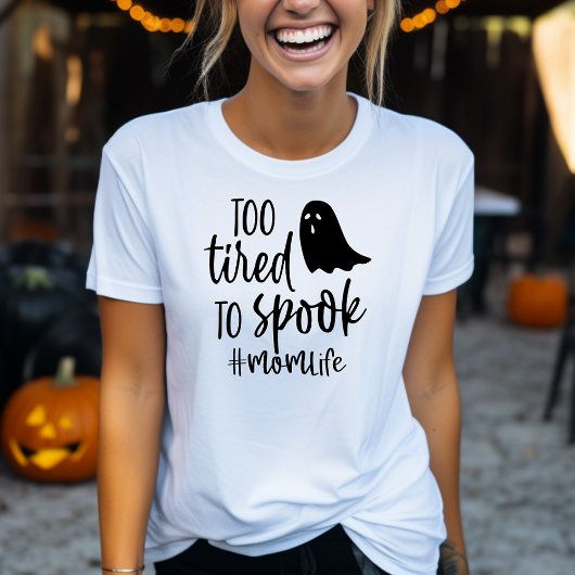 Zu müde, um die Mama Leben lustiges Halloween zu s T-Shirt