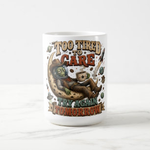 Zu müde, um sich zu kümmern Lustige Alien-Cowboy- Kaffeetasse