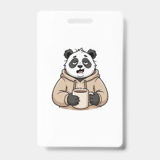 Zu müde, um zu funktionieren Panda Coffee Cartoon Ausweis