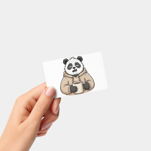 Zu müde, um zu funktionieren Panda Coffee Cartoon Ausweis