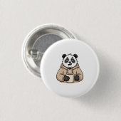 Zu müde, um zu funktionieren Panda Coffee Cartoon Button (Vorne & Hinten)